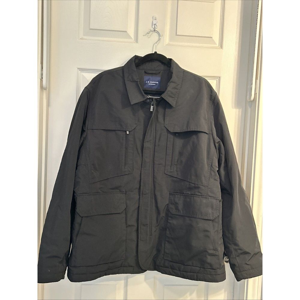 J. M. Haggar Outerwear Coat Mens Size XL Black‎ Water and Wind Resistant